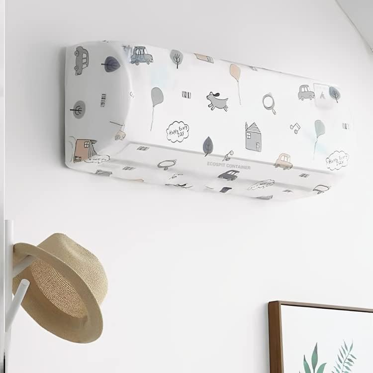 Air Conditioner Cover for 1.5 & 2 Ton Split ac, ac Cover, Folding Adjustable Elastic Stretchable ac Cover Water Proof for 1.5 ton and 2 ton for All Company 110*33*31 CM (Multi Color Design, 1 Pcs)