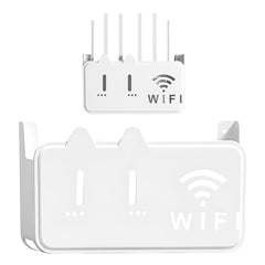 WiFi Router Shelf Storage Box, Wall Mount WiFi Router Stand Set Top Box Streaming Media Equipment Case, Set Top Box Shelf TV Wall Cabinet Living Room