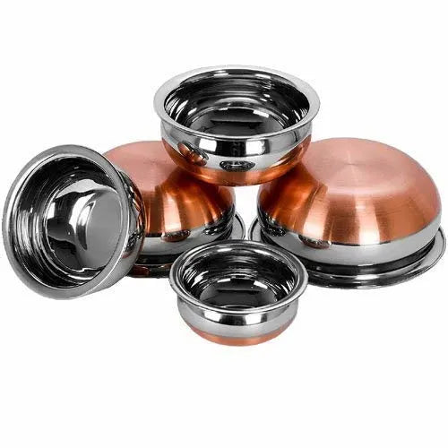 Copper Bottom Steel Cooking & Serving Handi