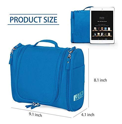 Multi Functional Travel Organizer Accessory Toiletry Cosmetics Bag Makeup or Shaving Kit Pouch Hanging Toiletry Bag Travel Organizer (Blue)