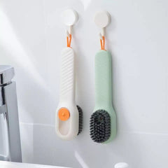 Multifunctional Shoe Brush with Liquid Box, Household Soft Fur Liquid Cleaning Shoe Brush, Long Handle Shoe Brush Press Type Automatic Liquid Shoe Brush