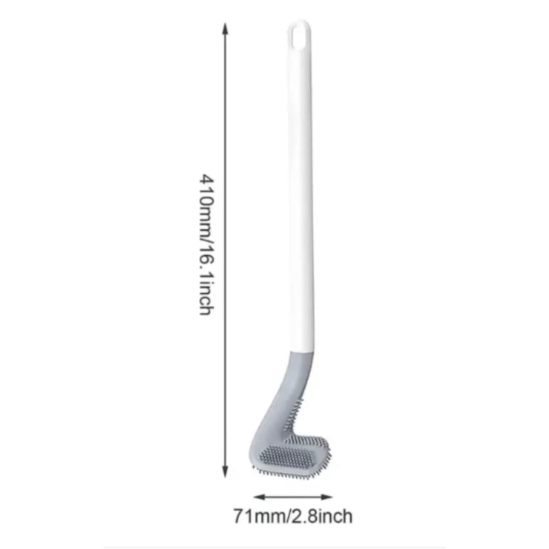 Silicon Toilet Brush with Slim No-Slip Long Handle, Flex Toilet Brush Anti-drip Set, 360 Deep Golf Head Brush Toilet - Bathroom Cleaning Brush (Golf Shape Toilet Brush)