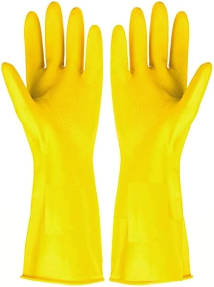 Rubber Cleaning Gloves | Reusable Gloves for Cleaning | Chemicals & Detergents Resistant | Pack of 2 |Heavy Duty Hand Gloves|Hand Gloves for Dish Washing, Gardening & Cleaning