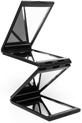 Tri-Fold Travel Makeup Mirror with 4 Panels Portable Folding Vanity Mirror for Desk Bathroom and Travel Use Adjustable Angle Lightweight Compact Grooming Mirror
