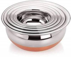 Stainless Steel Copper Bottom Kitchen Serving,Cooking Bowl Handi Set 5-Pieces Biryani Handi,Biryani, Punjabi Pot Pan Combo Handi Set 5 Piece