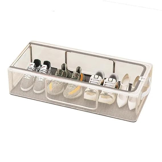 Clear Foldable Shoe Bag | Shoe Box Organizer | Transparent Shoe Rack | Dustproof Shoe Cover | Space-Saving Sneaker Box | Foldable & Easy to Clean | Storage Organizer Rack (1, Big)