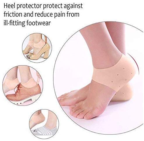 Half Heel Socks Anti Crack Silicon Gel Heel And Foot Protector Moisturizing Socks for Foot Care, Pain Relief And Heel Cracks Free Size For Men And Women - Free Size (1 Pair)