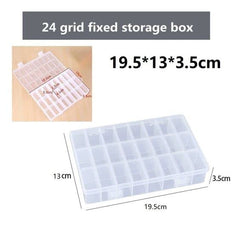 24 Grids Clear Plastic Organizer Box, BUG HULL Craft Storage Container Jewelry Box with Adjustable Dividers for Beads Art DIY Crafts Jewelry Fishing Tackle Metal Parts Accessories Screws Button