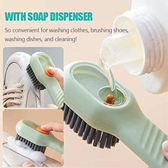 Multifunctional Shoe Brush with Liquid Box, Household Soft Fur Liquid Cleaning Shoe Brush, Long Handle Shoe Brush Press Type Automatic Liquid Shoe Brush