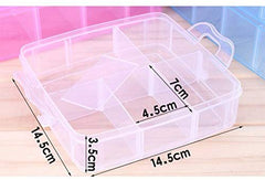 Plastic 3 Tier Stackable Adjustable 18 Compartment Slot Snap-Lock Bead Craft Jewellery Tool Organiser (White)