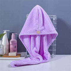 Hair Towel Wrap Absorbent Towel Hair Towel Hair-Drying Bathrobe Hair Warp Towel Microfiber Bath Towel Hair Dry Cap (Multicolor)(Pack of 1)