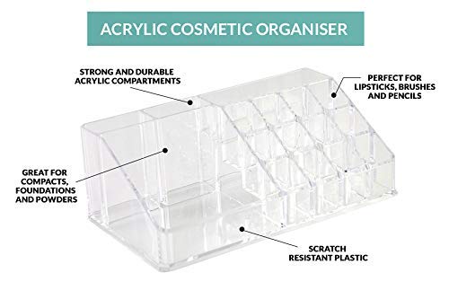 Acrylic Makeup Cosmetic Organizer, 16 Sections Cosmetic Lipstick Makeup Organiser Display Storage Stand Holder