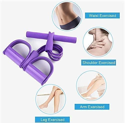 Pull Reducer Training Bands Natural Rubber 4 Tubes Body Trimmer Pedal Exerciser Yoga Crossfit Exercise, Arm Exercise, Tummy Body Building Training Men and Women