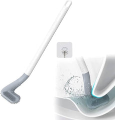 Silicon Toilet Brush with Slim No-Slip Long Handle, Flex Toilet Brush Anti-drip Set, 360 Deep Golf Head Brush Toilet - Bathroom Cleaning Brush (Golf Shape Toilet Brush)