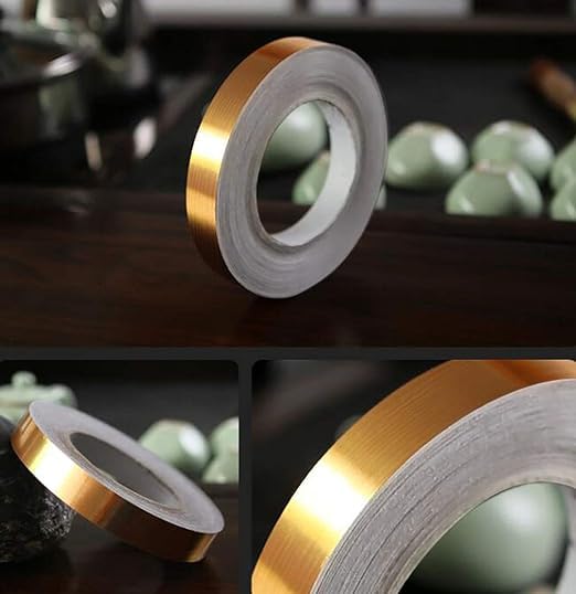 Tile stickers for flooring, tiles gap tape waterproof filling sticker,Self-Adhesive ceramic,marble Wall & Floor Decor gold Tape (1 cm * 50 Meter)