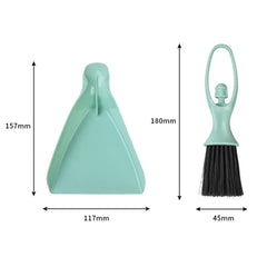 Plastic Corners & Edges Dust Multipurpose Use Cleaning Brush for Window Frame, Keyboard with Mini Dustpan, 2-Pieces