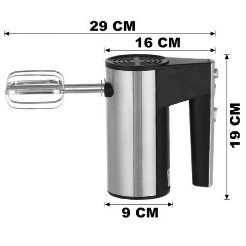 500-Watt Hand Mixer Beater Blender Electric Cream Maker for Cakes with Base 5 Speed Control and 2 Stainless Steel Beaters, Voltage (250)