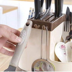 Plastic Multi Functional Chopsticks Holder Kitchen's Spoons, Knife & Other Cutlery Storage Holder Stand with Removable Draining Tray