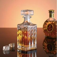 1 Litre Whiskey Bottle Decanter for Whisky Scotch, Liquor, Vodka, Wine or Bourbon | Irish Cut | Food Grade Bpa Free | Airtight Cap with Silicon Grip (1000 ML Wine Decanter)