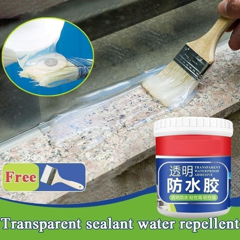 Crack Seal Agent with Brush Transparent Waterproof Resin Epoxy for Roof Leakage Crack Seal Glue Roof Water Leakage Solution Water Proof Glue for Waterproofing