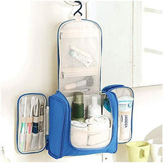 Multi Functional Travel Organizer Accessory Toiletry Cosmetics Bag Makeup or Shaving Kit Pouch Hanging Toiletry Bag Travel Organizer (Blue)