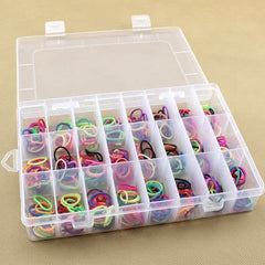 24 Grids Clear Plastic Organizer Box, BUG HULL Craft Storage Container Jewelry Box with Adjustable Dividers for Beads Art DIY Crafts Jewelry Fishing Tackle Metal Parts Accessories Screws Button