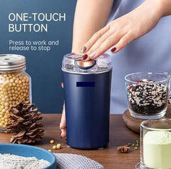 Portable Electric Coffee Grinder Spice & Coffee Bean Grinder Stainless Steel 4 Blade Mixer Grinder for Masala & Herb Push Button Control Durable Grinding Machine for Dry Item