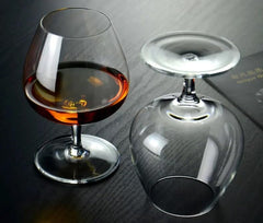 Italian Premium Classic Crystal Brandy Glass Set of 6, 250 ML Wine Glass Ideal for White or Red Wine Glasses Whiskey Glasses Mojito, Cocktail Glasses, Bar Accessories Ultra-Thin Small