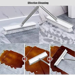2 in 1 Floor Tiles Cleaning Brush with Wiper 120° Rotating