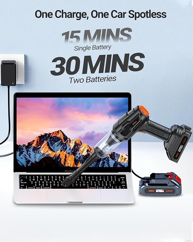 Portable Car Vacuum Cleaner with Blower | USB Rechargeable Wireless Handheld Cleaner Traveling ,Portable ,Rechargeable  (4inn1)