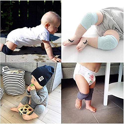 Baby Knee Pads for Crawling, Anti-Slip Padded Stretchable Elastic Cotton Soft Breathable Comfortable Knee Cap Elbow Safety Protector(Multicolour)
