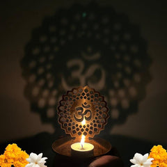 1 piece Golden Om Shadow Tea Light Candle