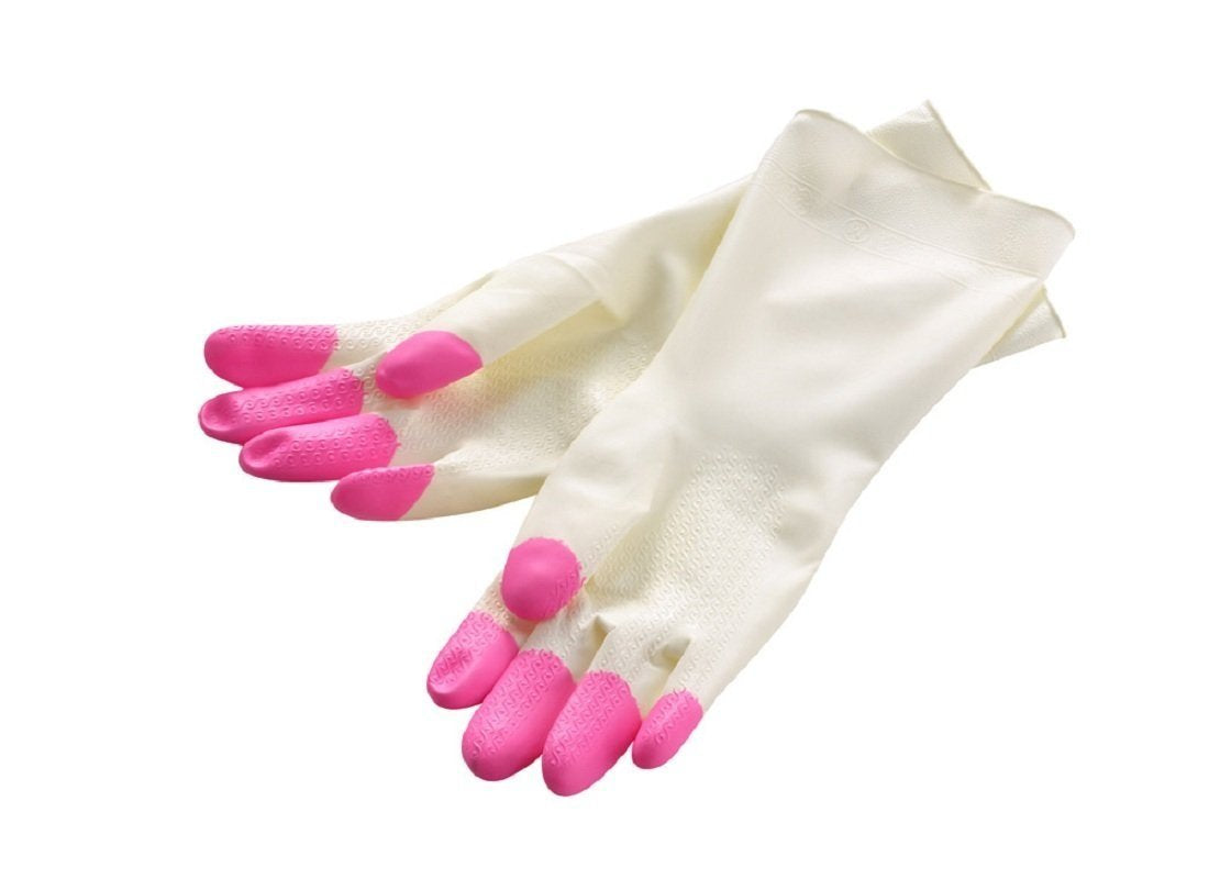 Reusable Heavy Duty Hand gloves for Dishwashing, gardening, kitchen cleaning Non-Slippery & Durable Long Elbow Length(Inner cotton lining for comfort