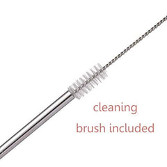 Reusable Food Grade Stainless Steel Metal Drinking Straws with Brush (Bent) (4 Bent + 1 Brush)