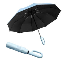 Umbrella for Men Women || Folding Umbrella With Carabiner Handle || 10 Reinforced Ribles || Windproof and Sunproof || Auto Umbrella Big Size for Men/Women/Kids (Sky)