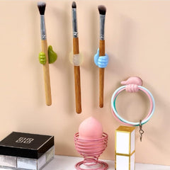 Self Adhesive Thumb Wall Hooks for Hanging Cable Organizer Clips No Punching Key Hook Holder Wall Hangers Multifunctional Utility Silicone Hooks Desk Wire Management, Random Color 12Pc