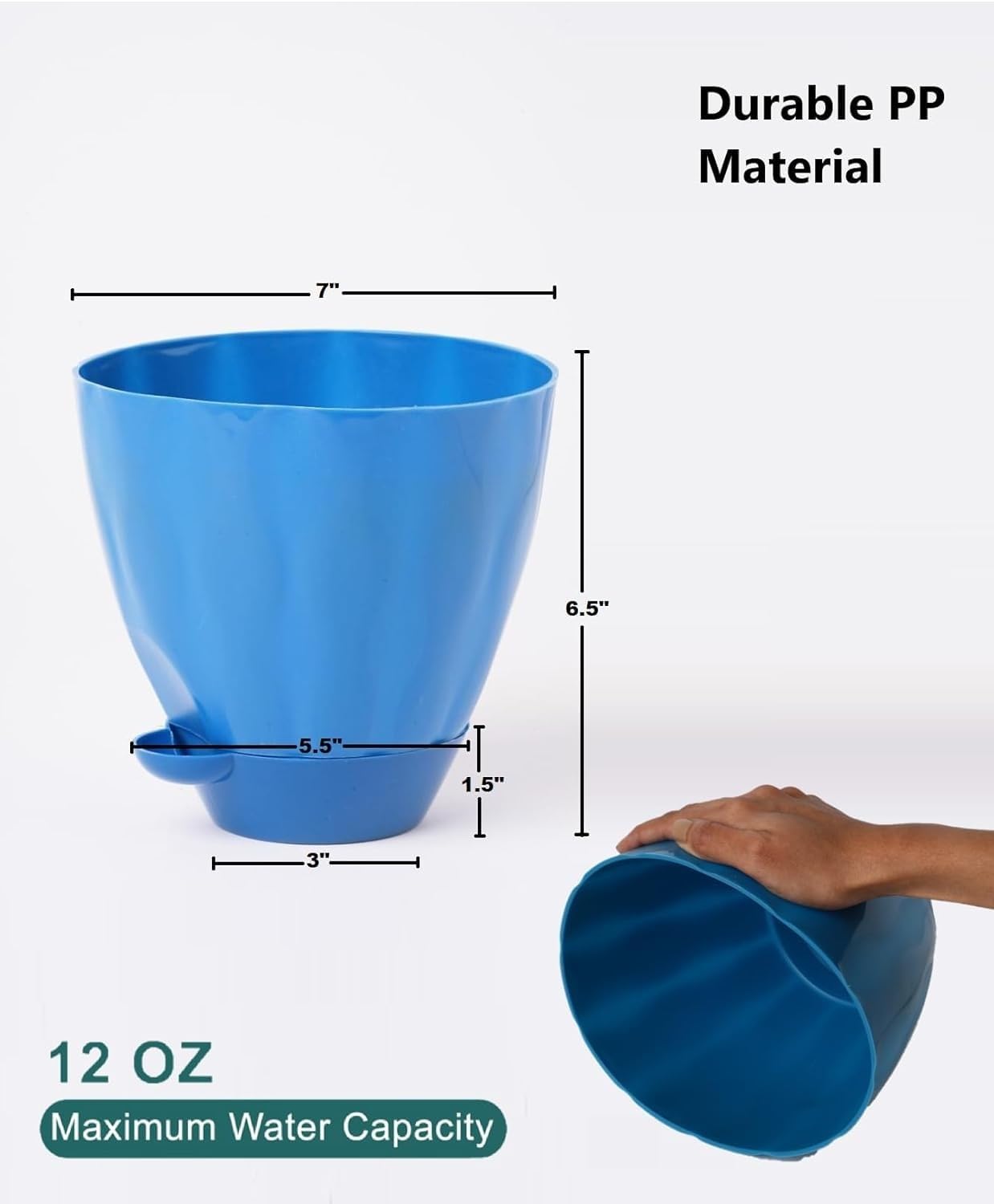 Plastic Cool Garden Planters for Home| Plant Container Set| Drip Trays Pots| Plastic Pots with Saucers (White)