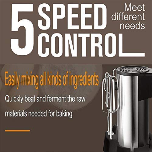 500-Watt Hand Mixer Beater Blender Electric Cream Maker for Cakes with Base 5 Speed Control and 2 Stainless Steel Beaters, Voltage (250)