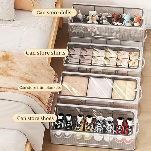 Clear Foldable Shoe Bag | Shoe Box Organizer | Transparent Shoe Rack | Dustproof Shoe Cover | Space-Saving Sneaker Box | Foldable & Easy to Clean | Storage Organizer Rack (1, Big)