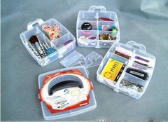 Plastic 3 Tier Stackable Adjustable 18 Compartment Slot Snap(sky blue)