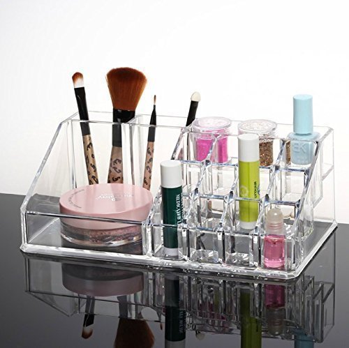 Acrylic Makeup Cosmetic Organizer, 16 Sections Cosmetic Lipstick Makeup Organiser Display Storage Stand Holder