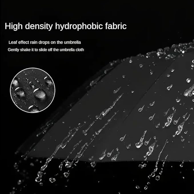 Umbrella for Men Women || Folding Umbrella With Carabiner Handle || 10 Reinforced Ribles || Windproof and Sunproof || Auto Umbrella Big Size for Men/Women/Kids (Black)
