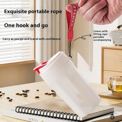 Glass Sipper Mug with Leak-Proof Flip Lid & Wrist Strap