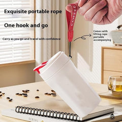 Glass Sipper Mug with Leak-Proof Flip Lid & Wrist Strap/Hot & Cold Coffee, Tea, Juice, Milk Tumble/Portable Insulated Glass Mug for Travel, Office & Home Use