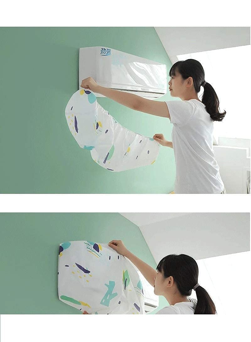 Air Conditioner Cover for 1.5 & 2 Ton Split ac, ac Cover, Folding Adjustable Elastic Stretchable ac Cover Water Proof for 1.5 ton and 2 ton for All Company 110*33*31 CM (Multi Color Design, 1 Pcs)