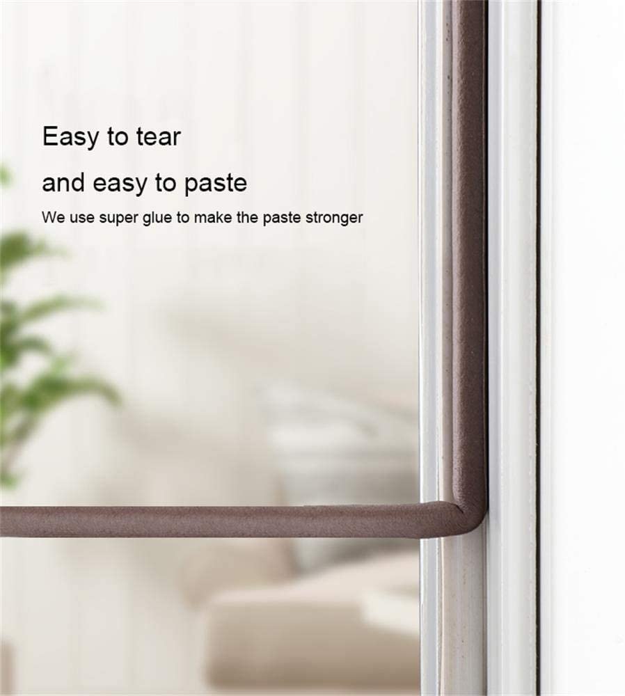 Door Seal D-Type Strip Weather Stripping Self Adhesive Foam for Doors and Windows, Soundproofing Weathers trip Gap Collision Avoidance (Pack of 2, Brown) (2)