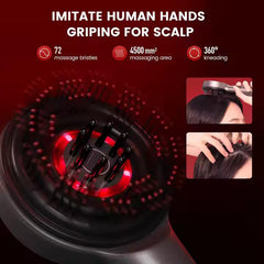 Premium Head Scalp Electric Massager Comb | Scalp Massaging Brush with 2 In 1 Hair Oil Applicator | IPX7 Waterproof,Portable Deep Massager For Hair & Head Relaxation at Home | Shiatsu Massage for Hair Growth/Stress Relax (Red)
