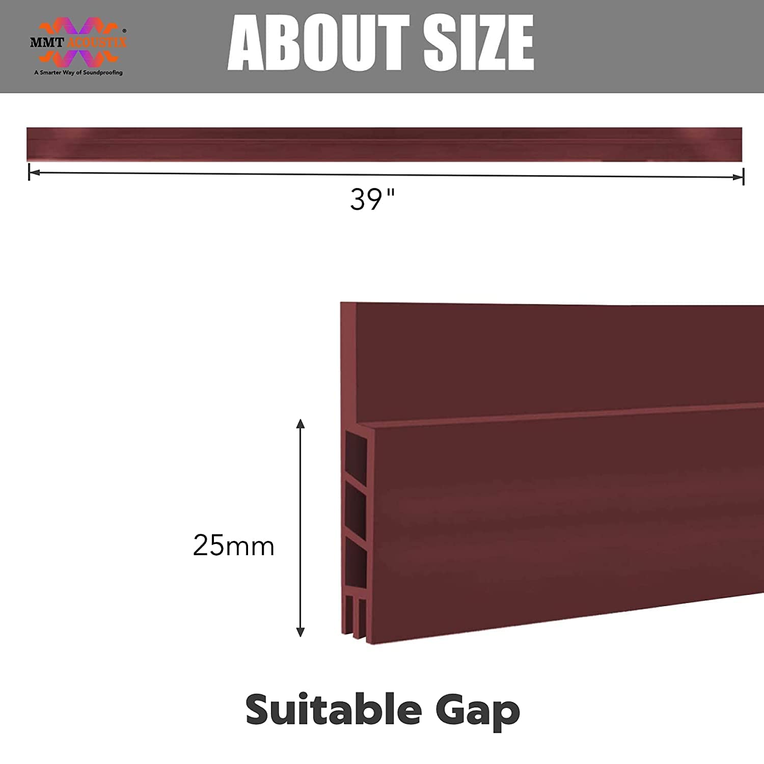 Silicon Bottom Sealing Strip Self Adhesive Door/Window Shield Tape Gap Filler Door Bottom Sealing Strip Guard Draft Stopper for Air Gap Cockroach, Insect, Bugs, Air & Dust (Brown)