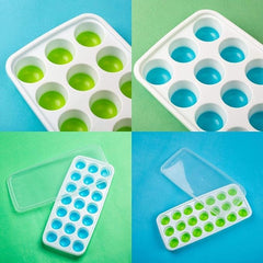 OyzekX Ice Cube Trays Silicone Ice Cube Molds, Easy-Release and Flexible Ice Trays BPA Free, for Whiskey Cocktail, Stackable and Safe Ice Cube Honeycomb Small Cubes Fridge Bar Soft Tray (21 Cavity, 2pc Set)