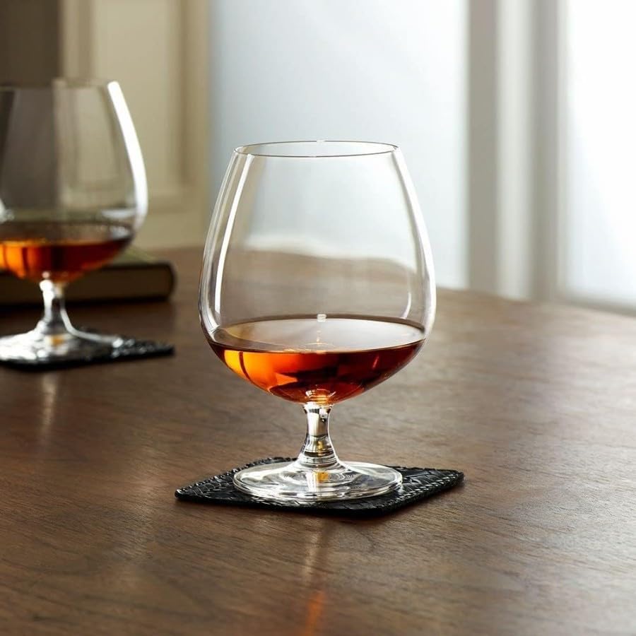 Italian Premium Classic Crystal Brandy Glass Set of 6, 250 ML Wine Glass Ideal for White or Red Wine Glasses Whiskey Glasses Mojito, Cocktail Glasses, Bar Accessories Ultra-Thin Small